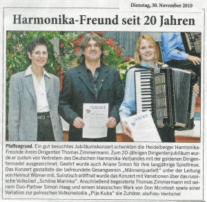HHF Jubiläumskonzert 2010 in der Presse